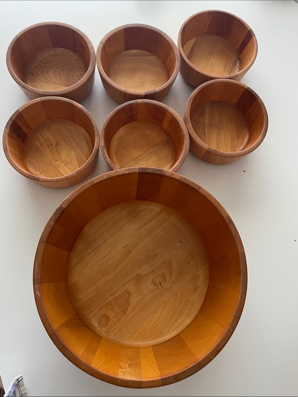 Crate&Barrel Honey Brown Wooden Bowl Set